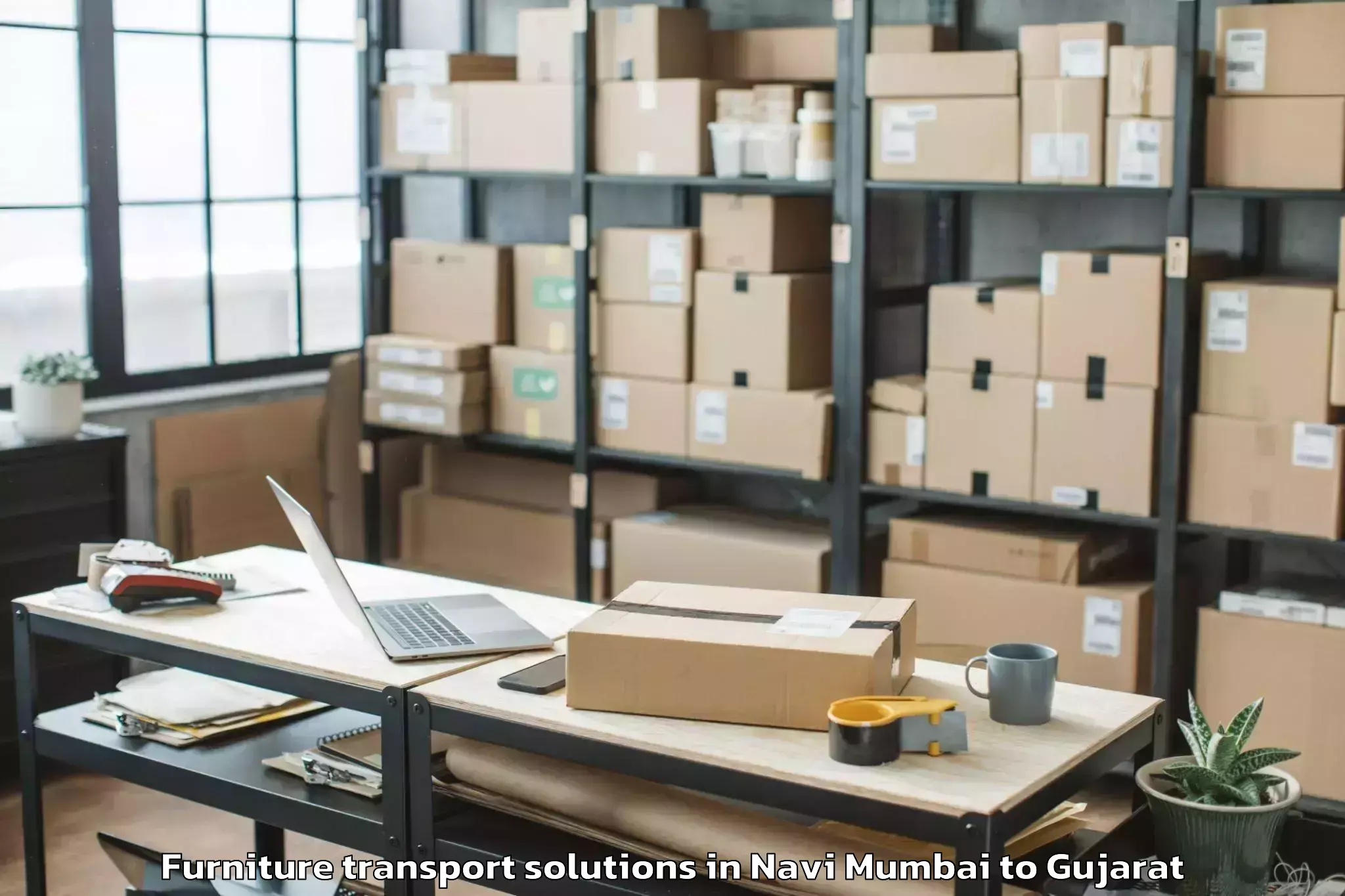 Efficient Navi Mumbai to Gussar Furniture Transport Solutions